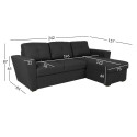 Corner sofa bed WHITBY dark grey