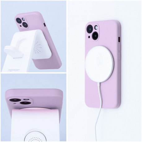 Case for iPhone 17 PRO Silicone Mag Cover compatible with MagSafe (big hole) pink