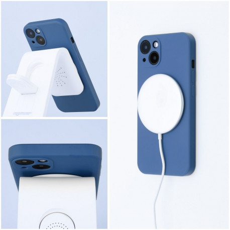 Case for IPHONE 17 Pro Max SILICONE MAG COVER (big hole) compatible with MagSafe blue