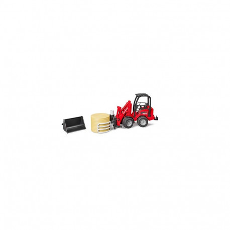 02192 Schäffer Hoflader 2034 mit Ballengreifzange (rot/schwarz)
