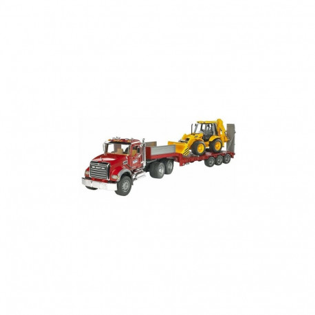 MACK Granite Tieflader und JCB 4CX Baggerlader (rot)