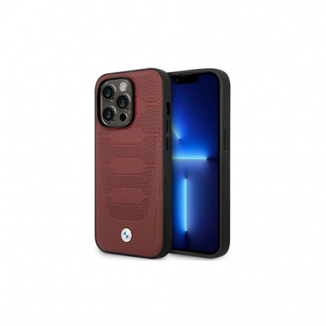 Case BMW BMHMP14X22RPSR iPhone 14 Pro Max 6.7" Burgundy/burgundy Leather Seats Pattern MagSafe