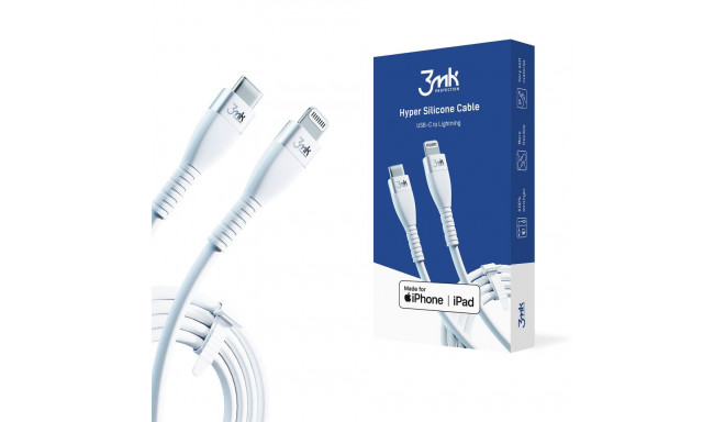 3MK HyperSilicone MFI USB-C / Lightning cable white 1m 20W 3A