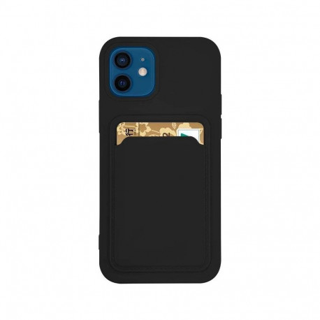 Hurtel kaitseümbris Silicone Wallet Samsung Galaxy S21+ 5G, must