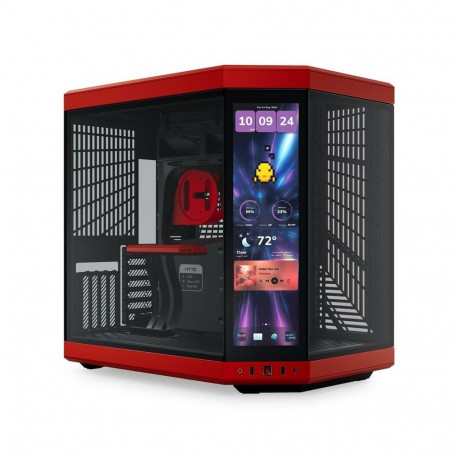 HYTE arvutikorpus Y70 Touch Infinite Midi Tower, must, kirsipunane