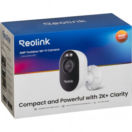 Reolink Lumus Series E430 - 4MP Outdoor Camera, 2.4/5 GHz Wi-Fi, Person/Vehicle/Animal Detection, Co