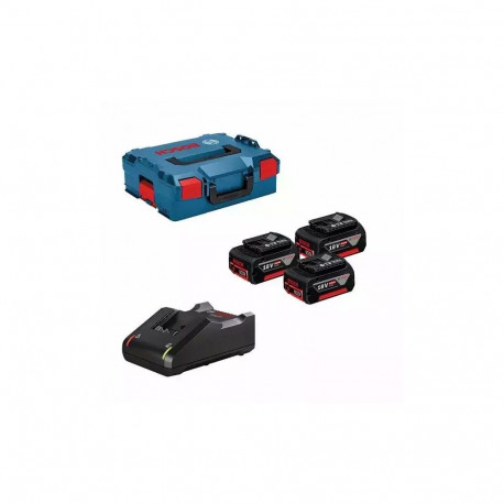 Bosch 18V 5,0Ah aku x3 +laadija GAL 18V-40 +LB