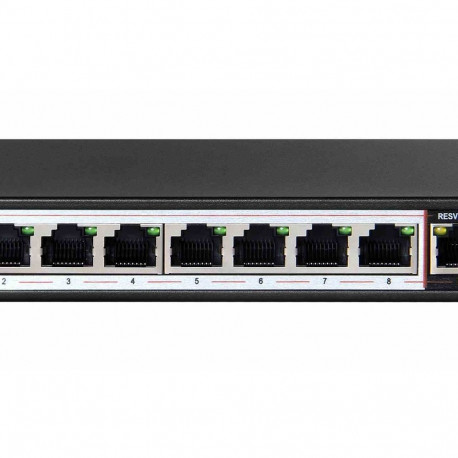 Extralink PoE lüliti CERES 8x 100Mb/s PoE/PoE+, 2x RJ45 uplink 100Mb/s, 96W