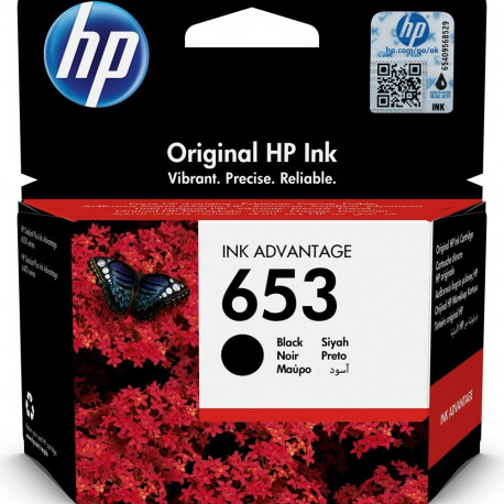 HP 653 1 tk originaal tavalise tootlusega must