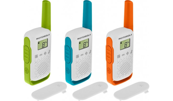 Motorola T42 kahepoolne raadio 16 kanalit sinine, roheline, oranž, valge