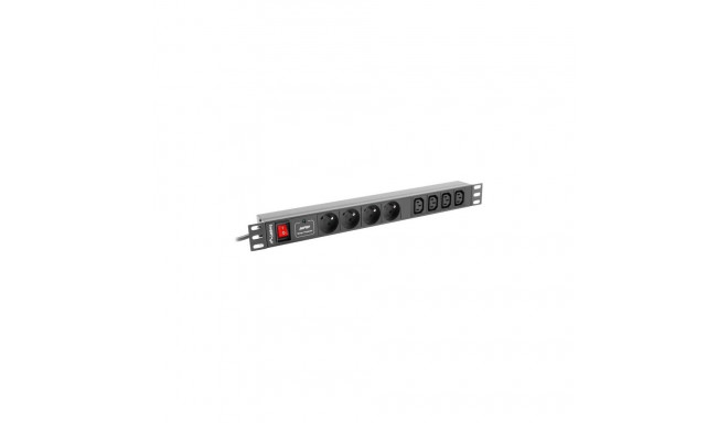 Lanberg Power strip Rack PDU (1u,10a,8x 230v,2m) pdu-04e04i-0200-iec-bk