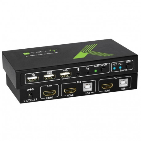 Techly 2x1 USB HDMI 4Kx2K IDATA KVM-HDMI2U KVM lüliti must
