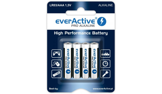Aluseline patareid everActive Pro Alkaline LR6 AA - blisterkaart - 4 tükki