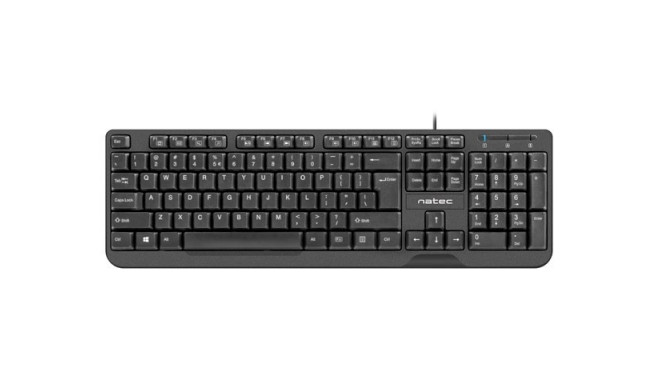 NATEC TROUT SLIM USB klaviatuur, US paigutus, must
