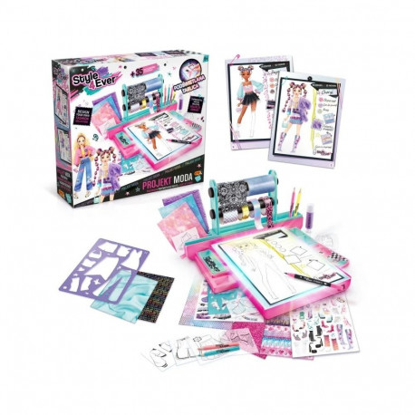 Zestaw kreatywny projekt moda z podświetlaną tablicą