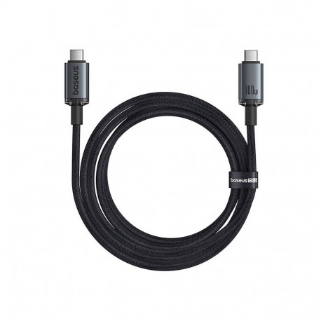 Baseus kiirlaadimiskaabel Crystal Shine USB-C to USB-C 100W 1.5m 20Gb, must