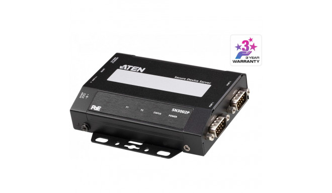 "ATEN SN3002P 2-Port RS-232 Secure Device Server PoE"