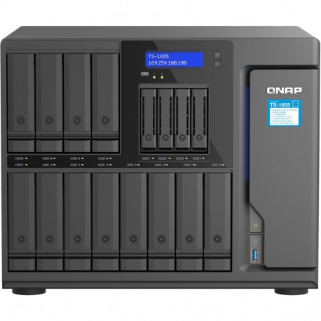 "QNAP TS-1655-8G 16-Bay NAS Intel Atom C5125 8-core/8-thread 2.8GHz processor"