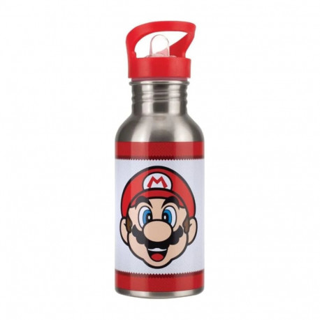 Paladone Super Mario Metal Water Bottle with Straw