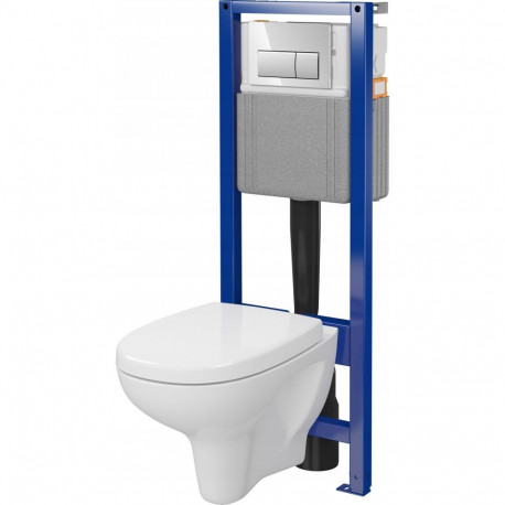 Cersanit concealed set (S701-787) Arteco bowl, frame, soft-close duroplast seat, easy to remove, chr