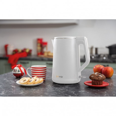 Gorenje veekeetja K15DWW 2200W 1.5L plastik/metall 360° pöörlev alus, valge