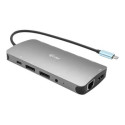 I-TEC USB-C Metal Nano Dock 2xDP 1xHDMI 1xGLAN 1xAudio/Mic 2xUSB 3.1 2xUSB 2.0 1xUSB-C Data 1xUSB-C 