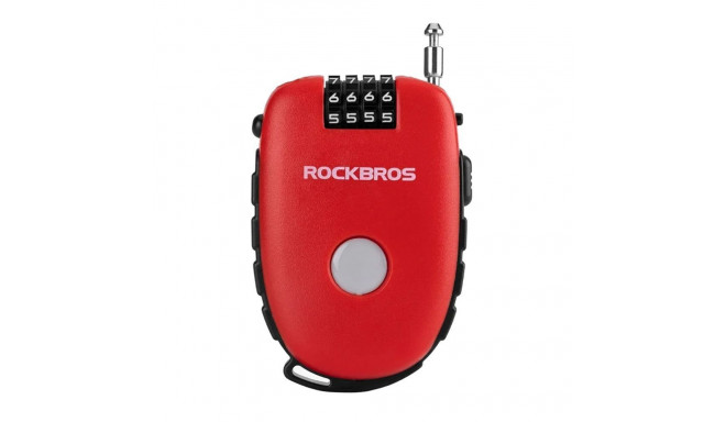 Rockbros Rockbros 32420981001 bicycle lock with retractable cable - red