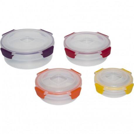 Joseph Joseph Nest Lock 4-osaline mitmevärviline ümmargune toidukarpide komplekt