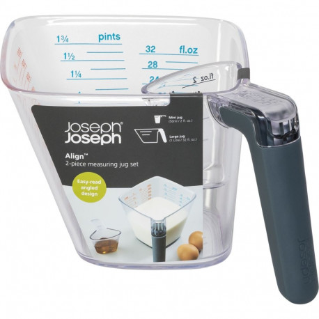Joseph Joseph Align 2-piece Easy-read Grey Measuring Jug Set