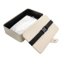 Tissue box with strap beige