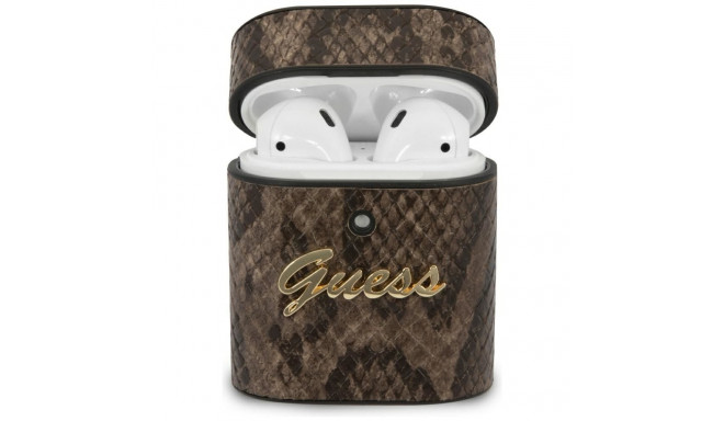 Guess GUACA2PUSNSMLBR AirPods 1/2 cover brown/brown Python Collection