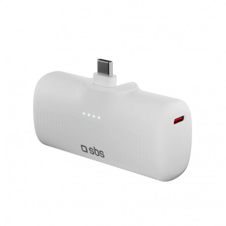 SBS EcoPower 5000 mAh 10W Powerbank with Built-in USB-C Port - White