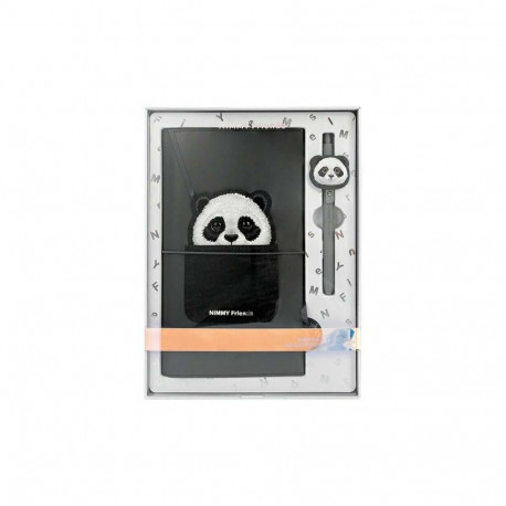 Nimmy Big Eyed Pet 2.0 Panda 2-in-1 Notebook + Pen Set - Black