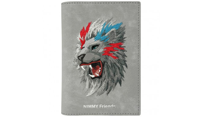 Nimmy Raptor Lion Passport/Wallet Case - Gray