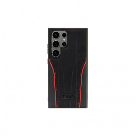 Audi Genuine Leather MagSafe S24 Ultra S928 black-red hardcase AU-TPUPCS24U-R8/D3-RD