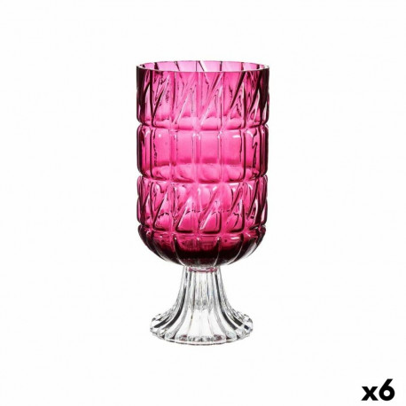 Vase Gift Decor G30101326S-5 G30101326S-5 Pink Dark pink Crystal Engraving 13 x 26,5 x 13 cm (6 Unit