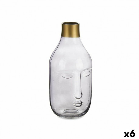Vase Gift Decor VGY1125S-S VGY1125S-S Grey Glass Face 11 x 24,5 x 12 cm (6 Units)