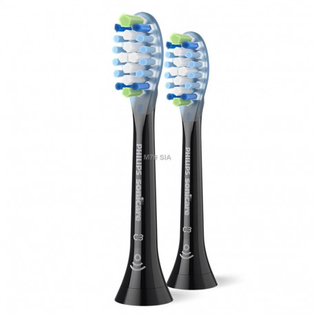 Philips Sonicare C3 Premium Plaque Defence zobu birstes uzgalis (2gab) melns HX9042/88