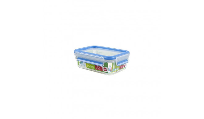 CLIP & CLOSE Frischhaltedose (transparent/blau, 0,55 Liter, Klassikformat)