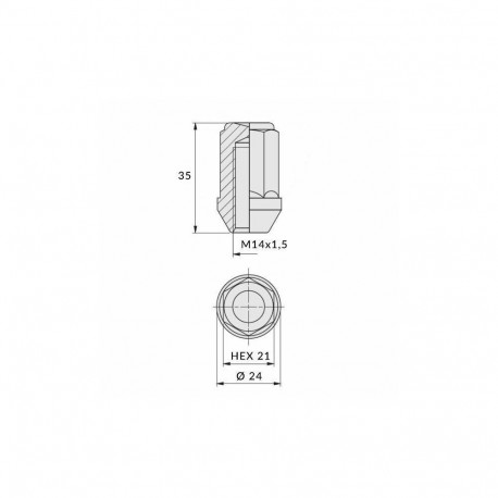 Rattamutter 14x1,50/35/21 kinnine