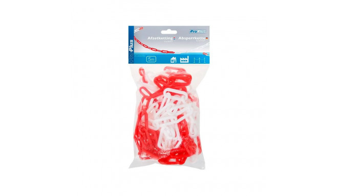 Piirdekett plastik 5m, punane/valge