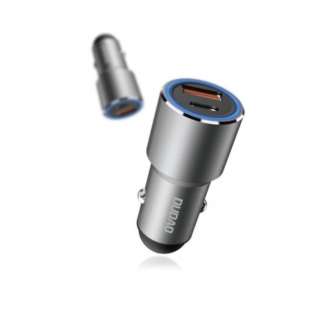 Dudao USB / USB Car Charger Type C Power Delivery Quick Charge 22.5 W Gray (R4PQ)