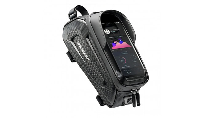 Rockbros B68-1 frame-mounted bicycle bag with phone pocket, 1.7l, black