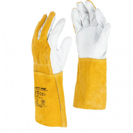 Rękawice spaw. ze skóry koz., l271910p, karta, "10",ce,lahti