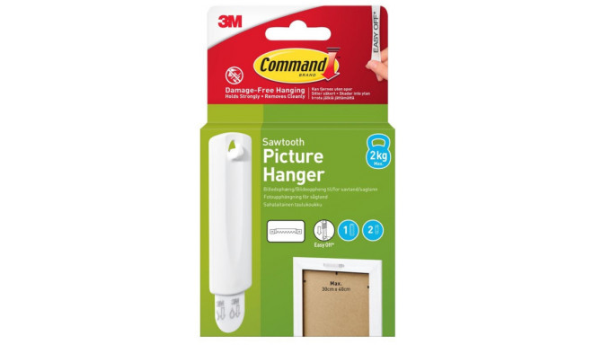 3M pildiriputusribad Command Sawtooth 1 Hook+2 Strips, valge