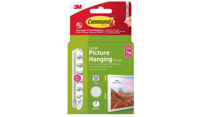 3M pildiriputusribad Command Strips Large 4tk, valge