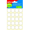 Etikett iseliimuv APLI ümar 19mm, valge, 120tk/pk, Ref.02663, markeerimispunkt