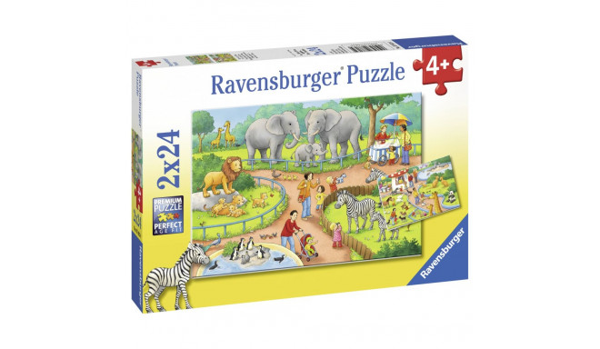 Ravensburger pusle 2x24 tk Päev loomaaias