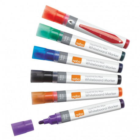 Tahvlimarker NOBO, vedel tint, 6 tk, assortii