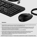 HP 225 G2 USB Wired Mouse Keyboard Combo, Copilot Key - Black - US ENG